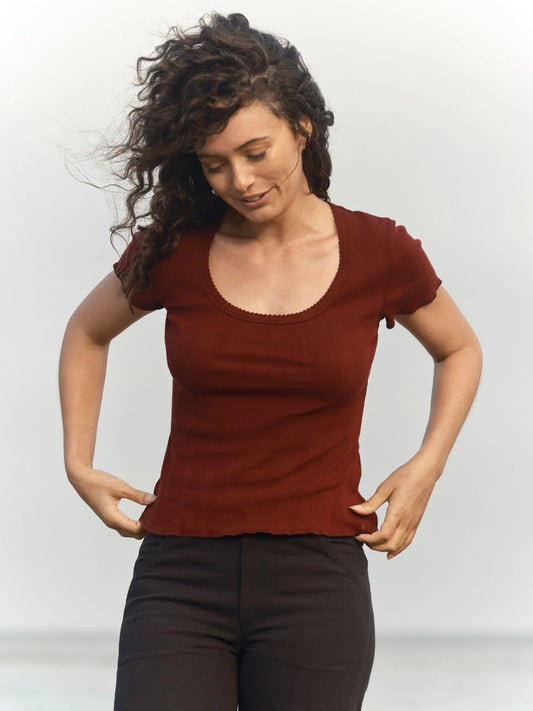 Malbec Pointelle Tee