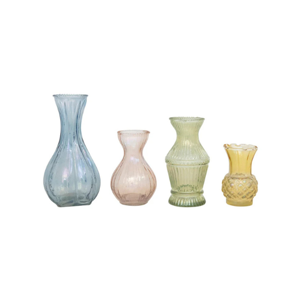 Debossed Glass Vases