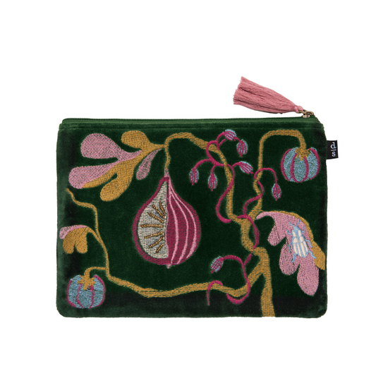 Pome Embroidered Flat Pouch