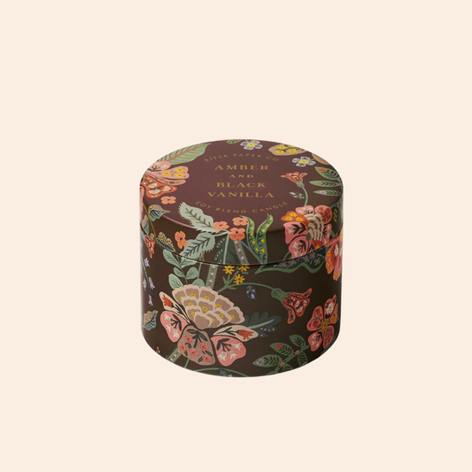 Gracie Amber and Black Vanilla Tin Candle