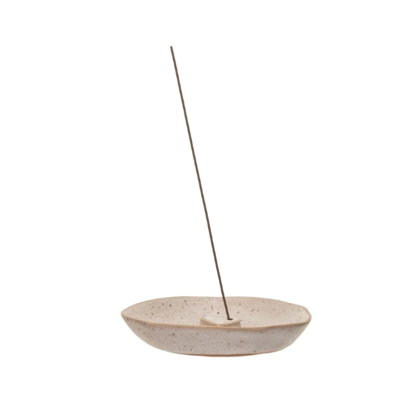 Stoneware Incense Dish/Holder w/ Embossed Heart