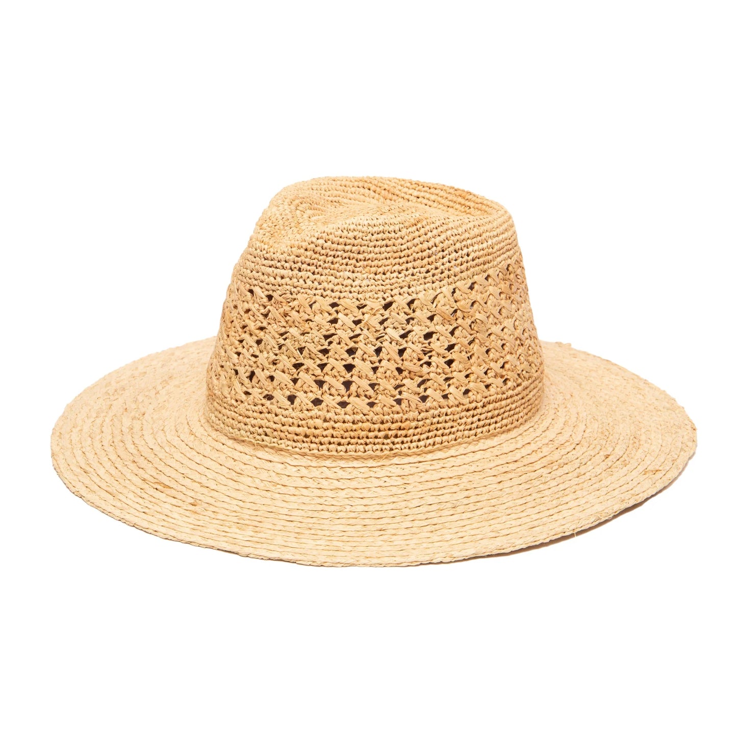 Hand Crocheted Raffia Fedora
