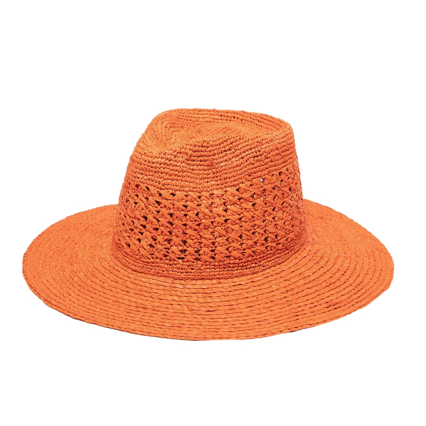 Hand Crocheted Raffia Fedora