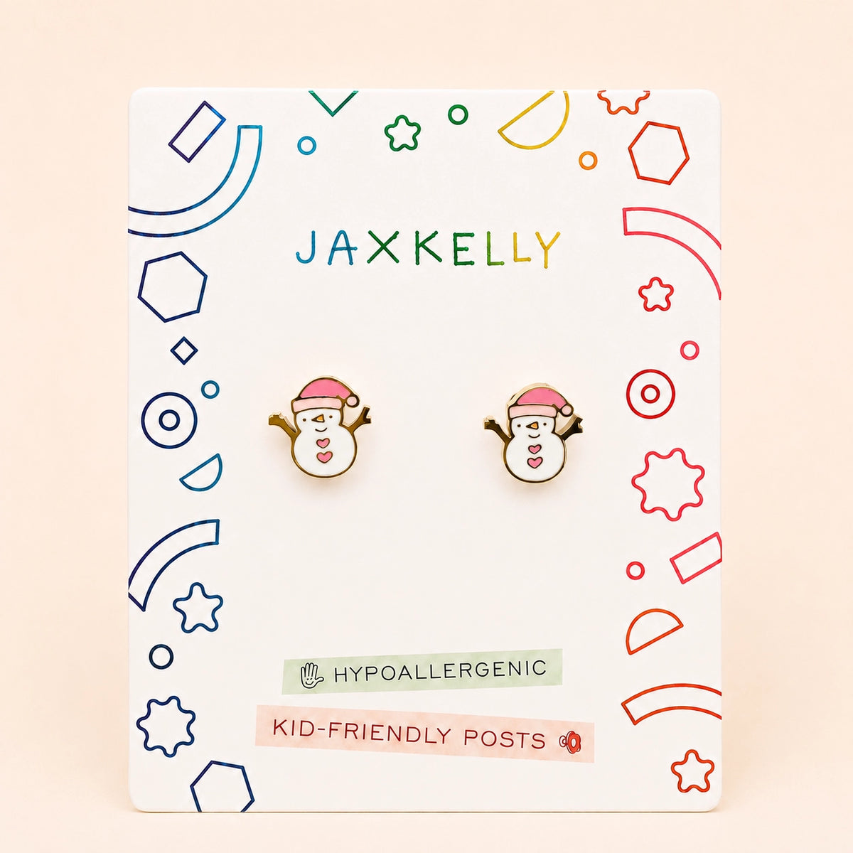 Holiday Enamel Flat Back Kids Earrings