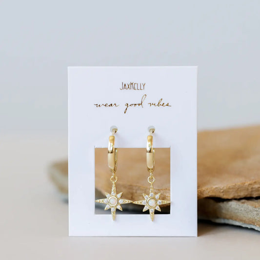 Celestial Star Burst Mini Hoops