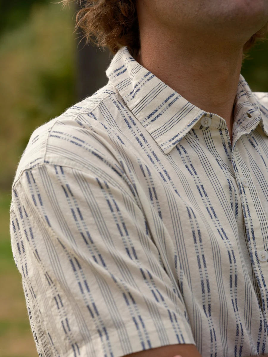 Summer Shirt, Navy Dobby