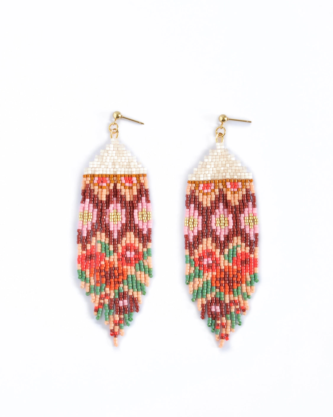 Handwoven Huipil Fringe Earrings