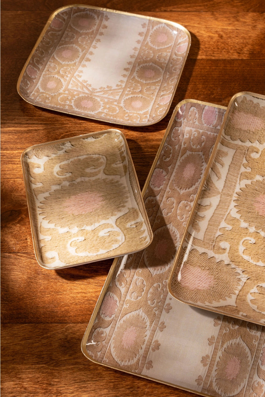 Sunrise Suzani Enameled Rectangle Tray