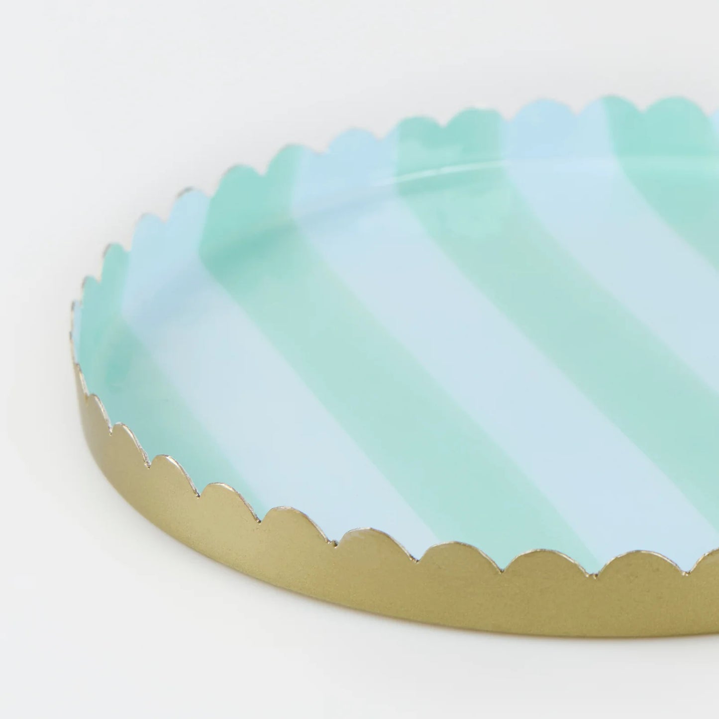 Metal Striped Accessory Tray