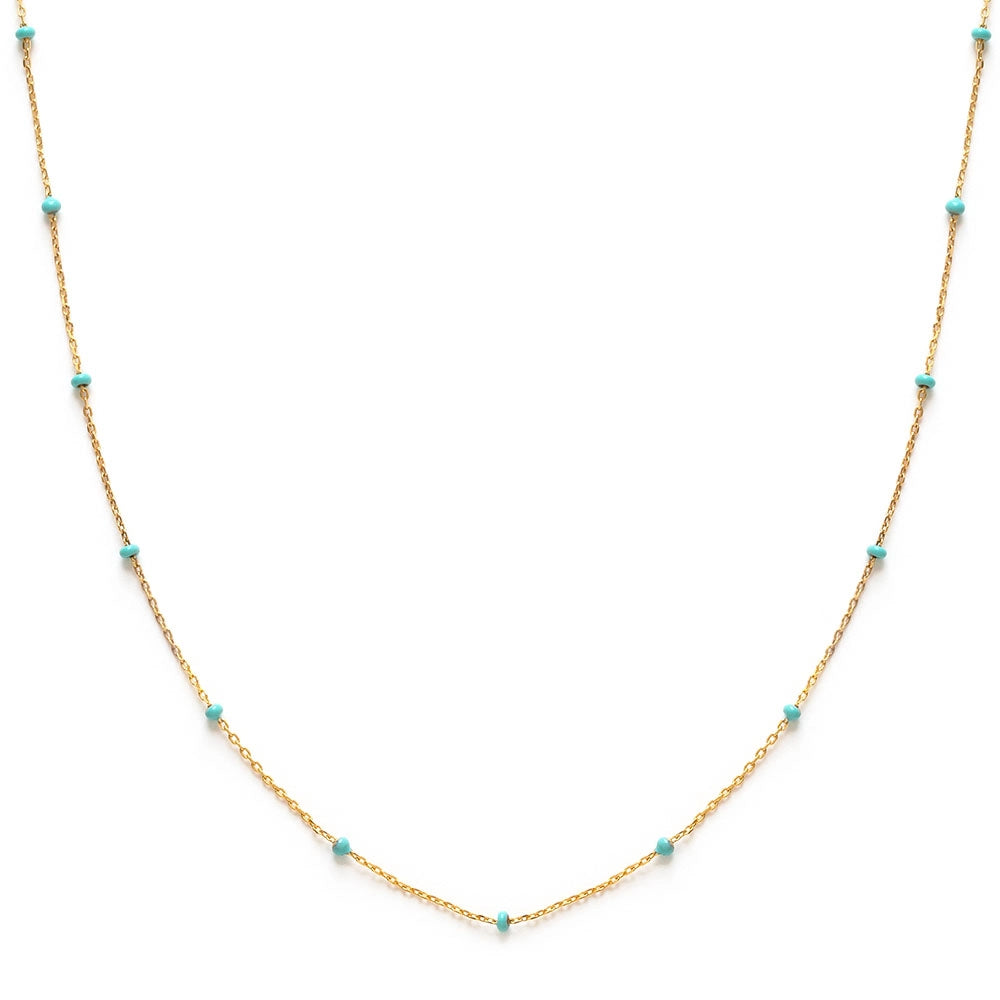 Enamel Beaded Chain Necklace