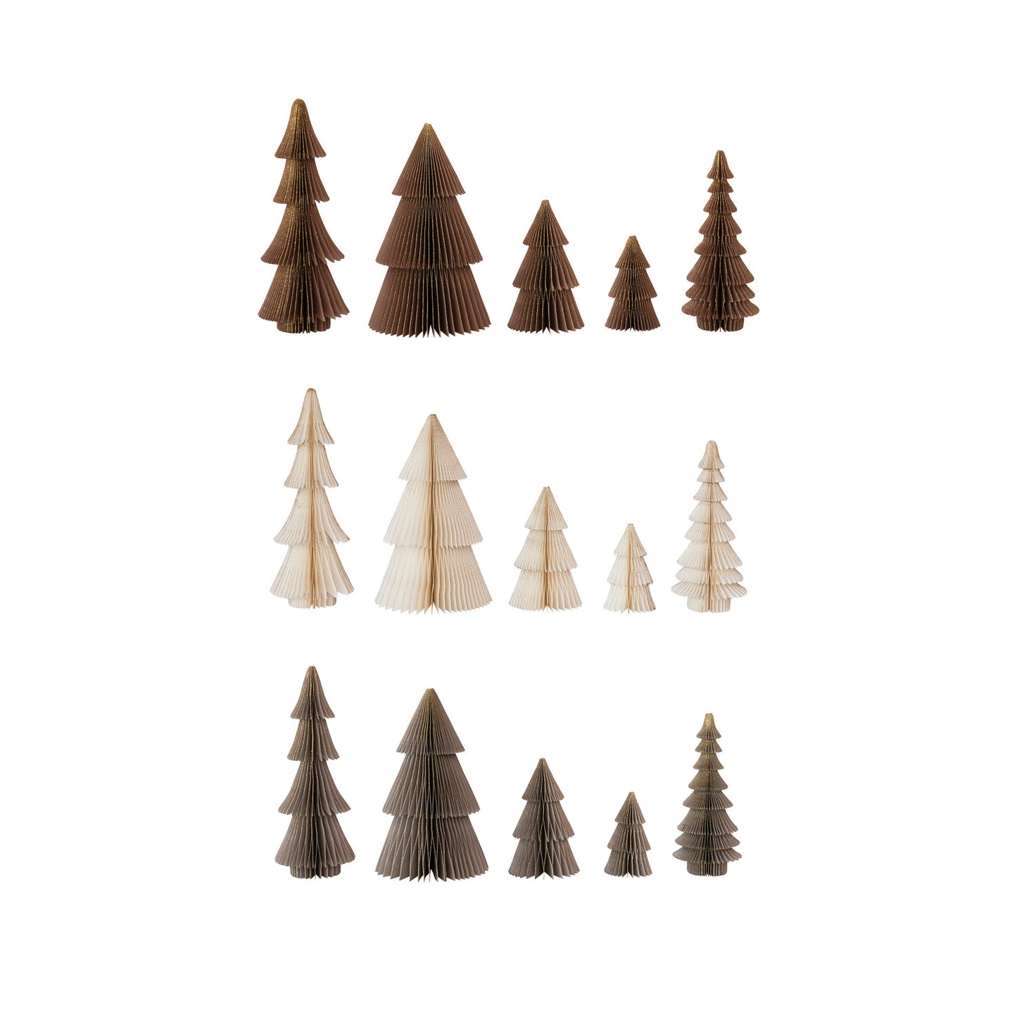 Paper Folding Honeycomb Trees w/ Gold Glitter