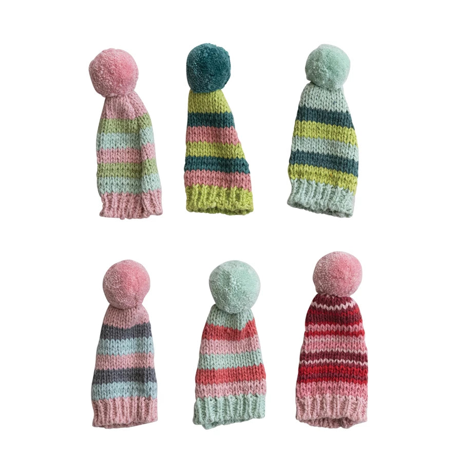 Striped Knit Hat Bottle Topper