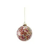 Round Glass Ball Ornament with Sequins