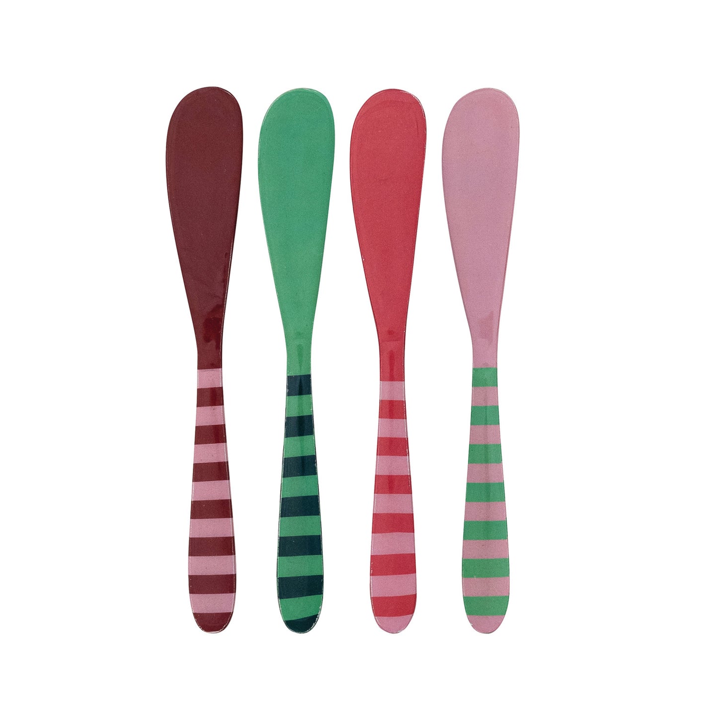Enameled Stainless Steel Canape Knife with Striped Handle