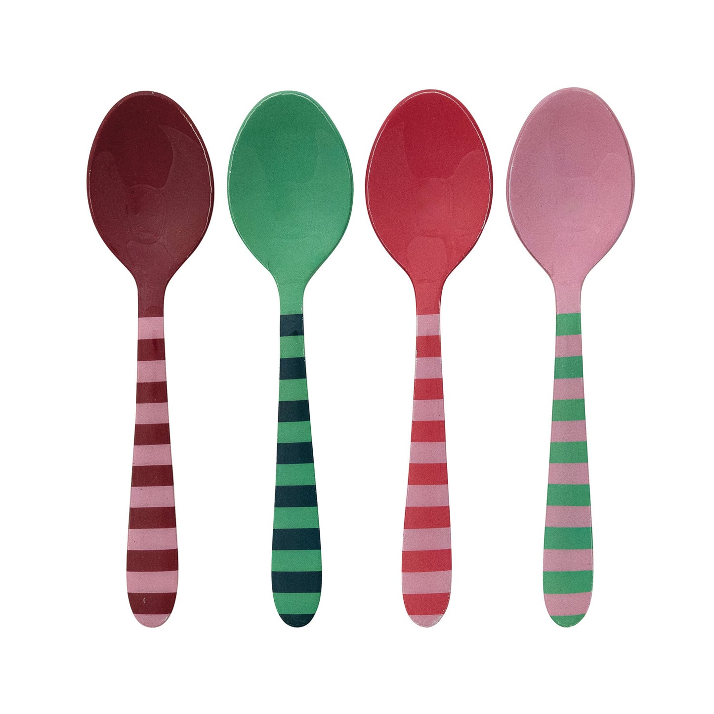 Enameled Stainless Steel Spoon with Striped Handle