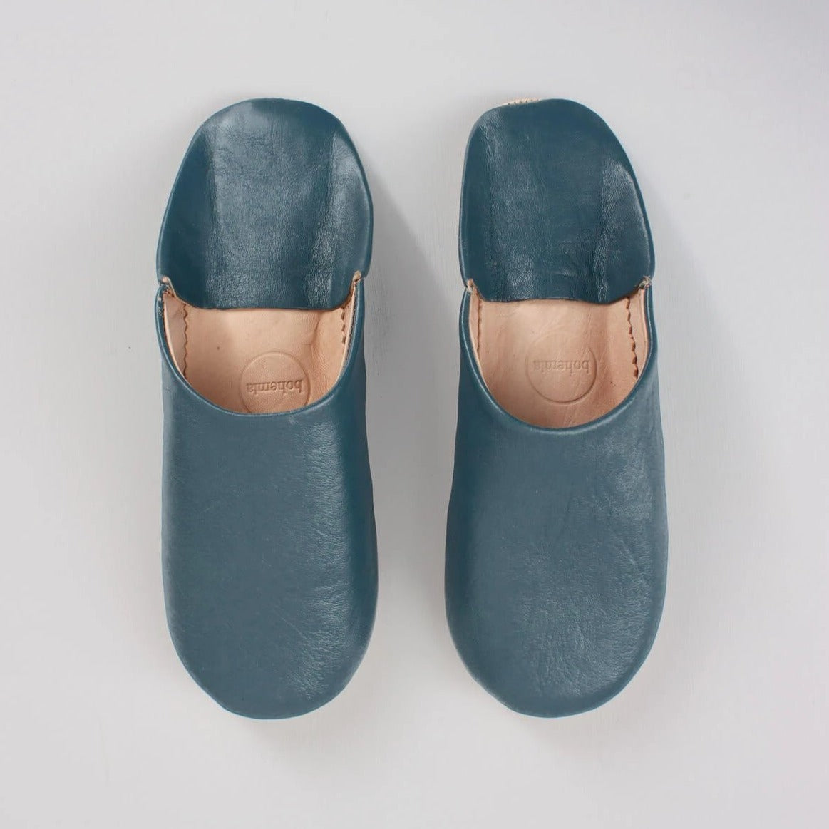 Blue, Grey Moroccan Babouche Slippers