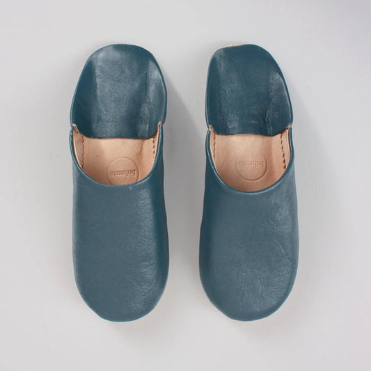 Blue, Grey Moroccan Babouche Slippers