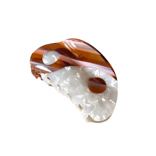 Yin Yang Marble Claw Clip