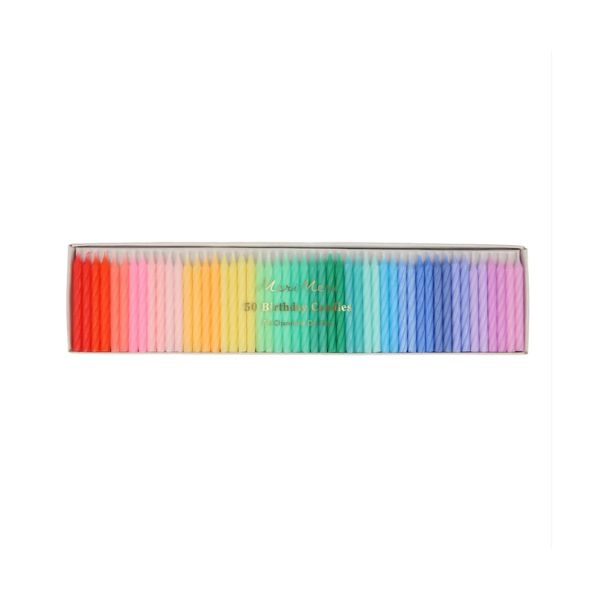 Rainbow Twisted Candles Set of 50