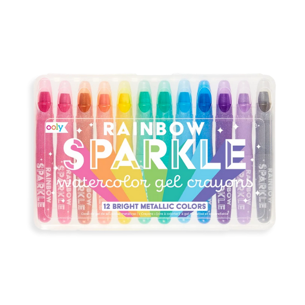 Rainbow Sparkle Watercolor Gel Crayons – Set of 12