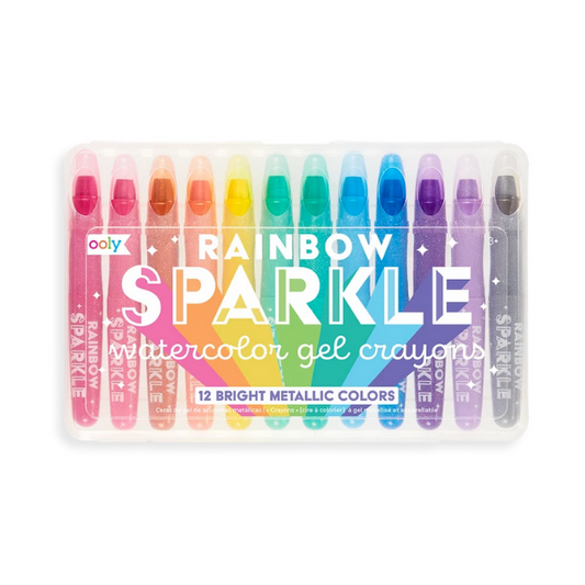 Rainbow Sparkle Watercolor Gel Crayons – Set of 12