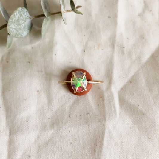 Rose Cut Opal Ring