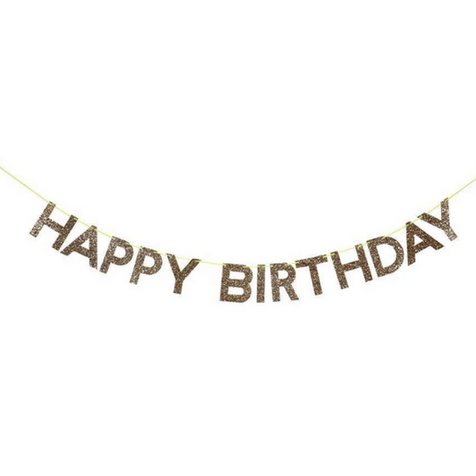 Gold Happy Birthday Garland