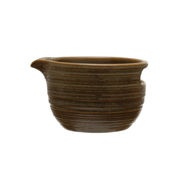 Stoneware Handled Bowl with Spout