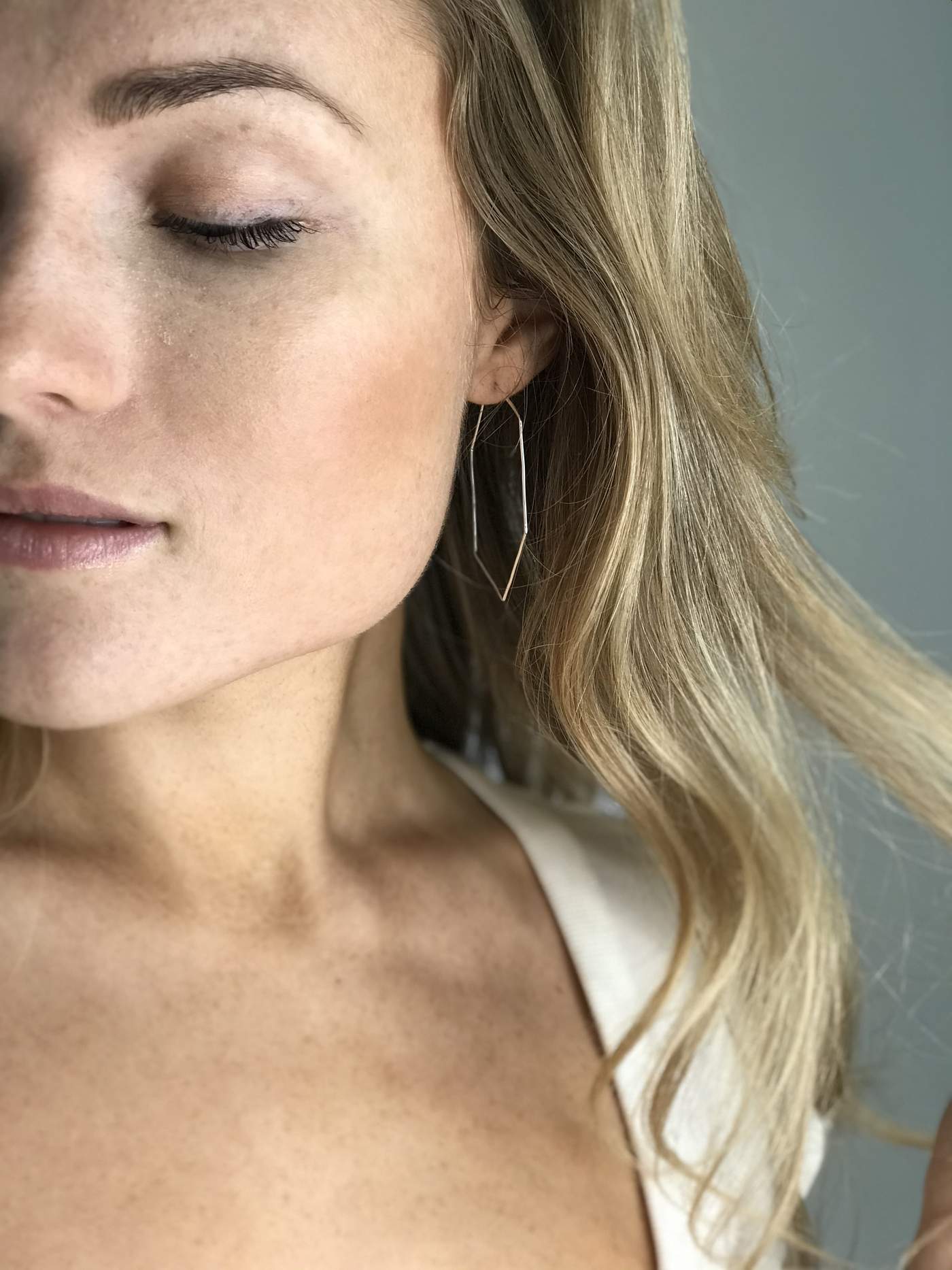 Gold Hexagon Hoops
