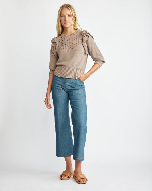 Gwenyth Ruffle Crop Sweater