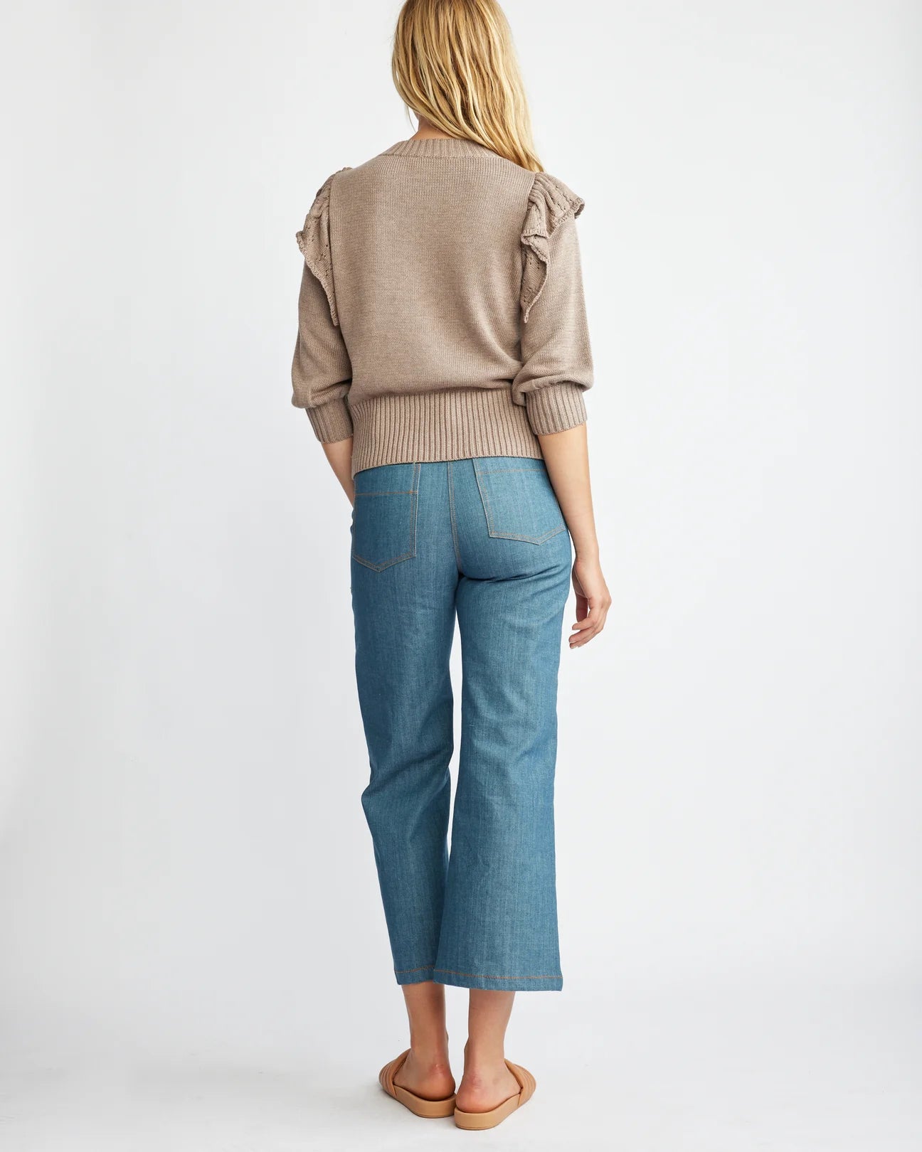 Gwenyth Ruffle Crop Sweater