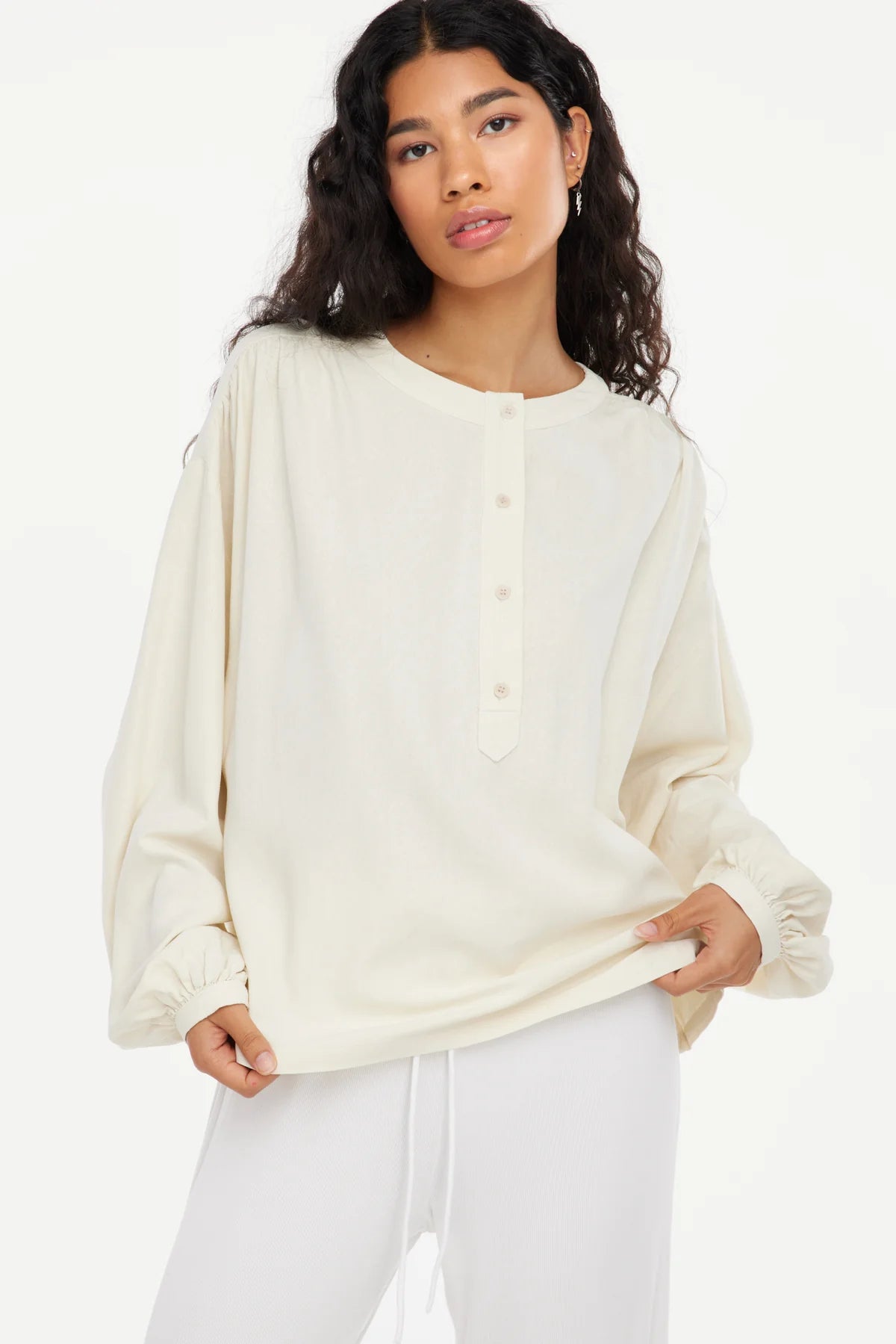 Natural Raw Silk Henley
