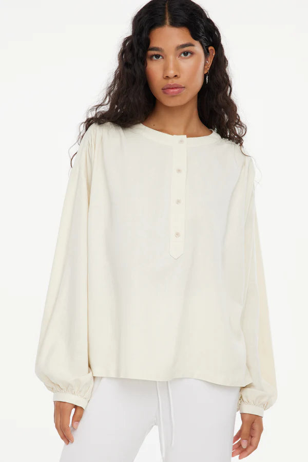 Natural Raw Silk Henley