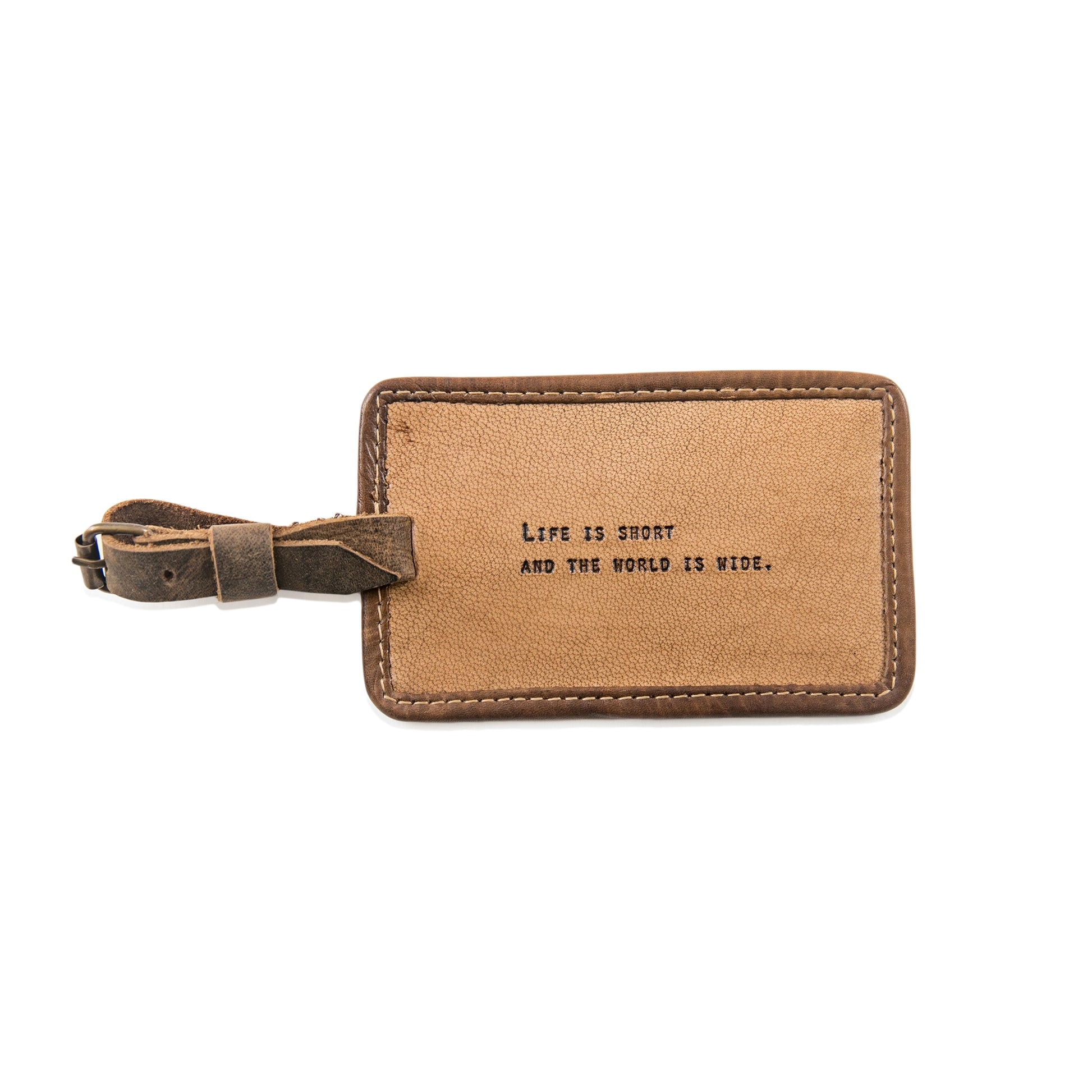 Leather Luggage Tag - Gold Leaf