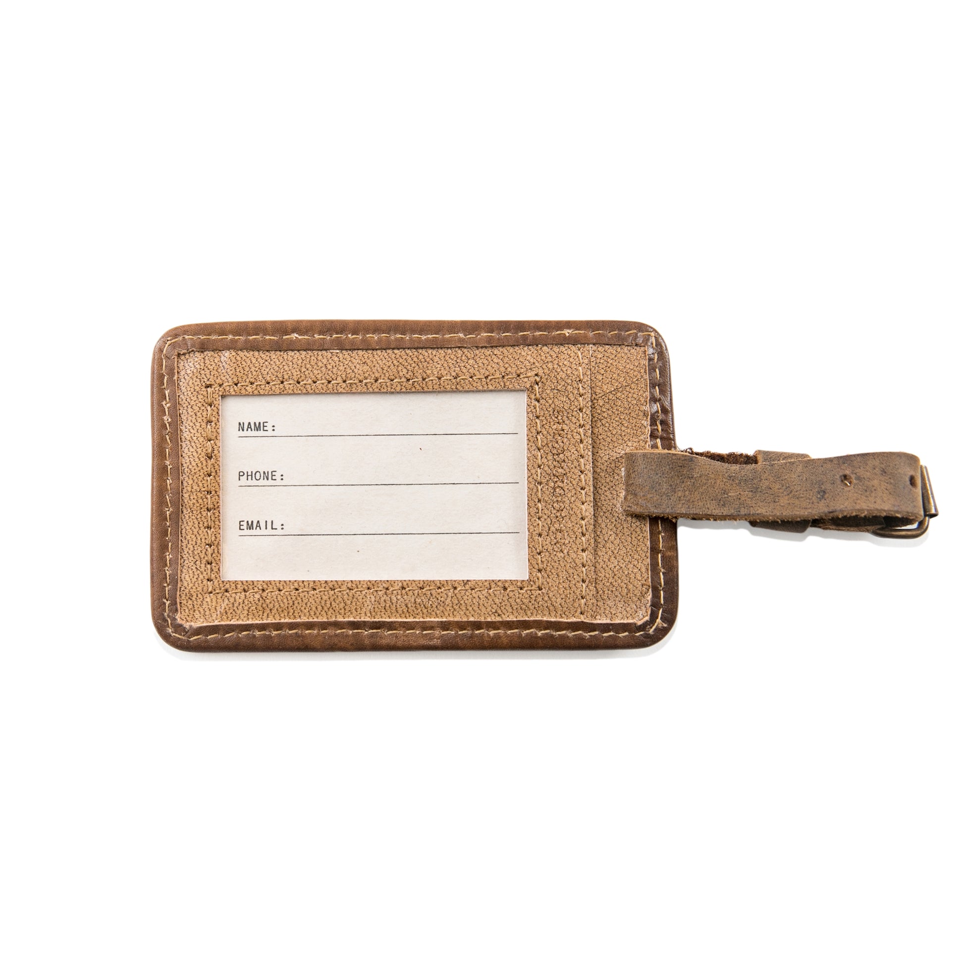 Leather Luggage Tag - Gold Leaf