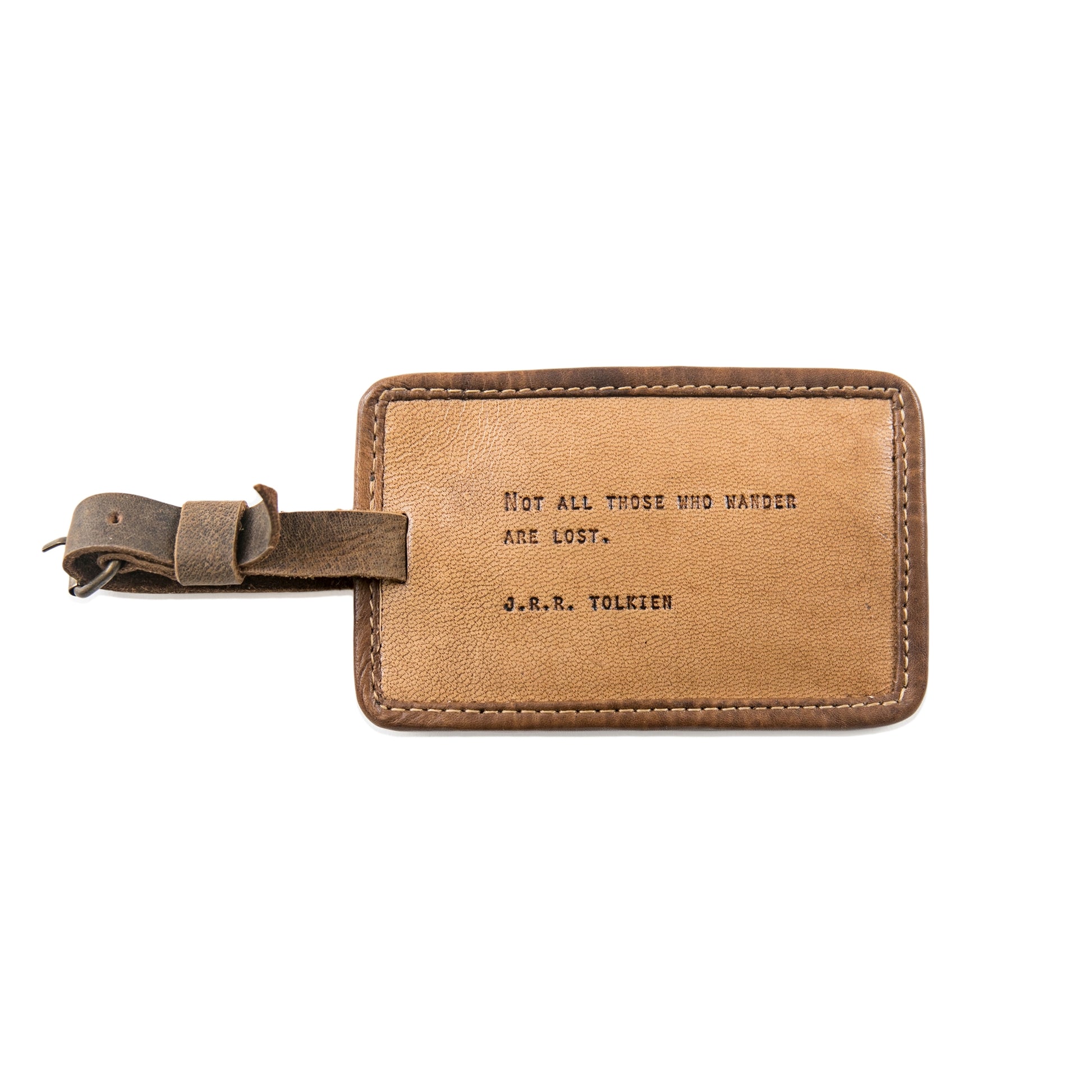 Leather Luggage Tag - Gold Leaf