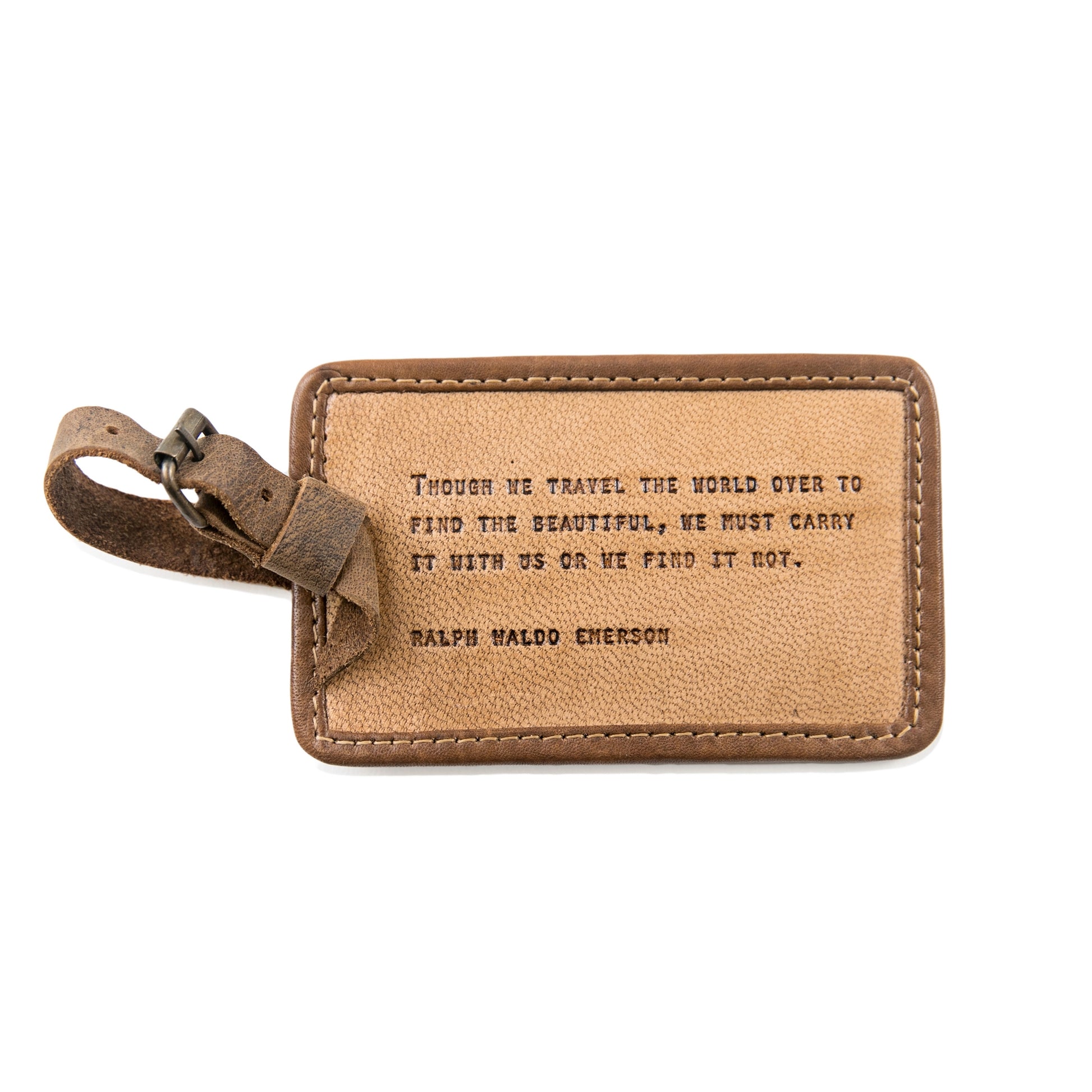 Leather Luggage Tag - Gold Leaf