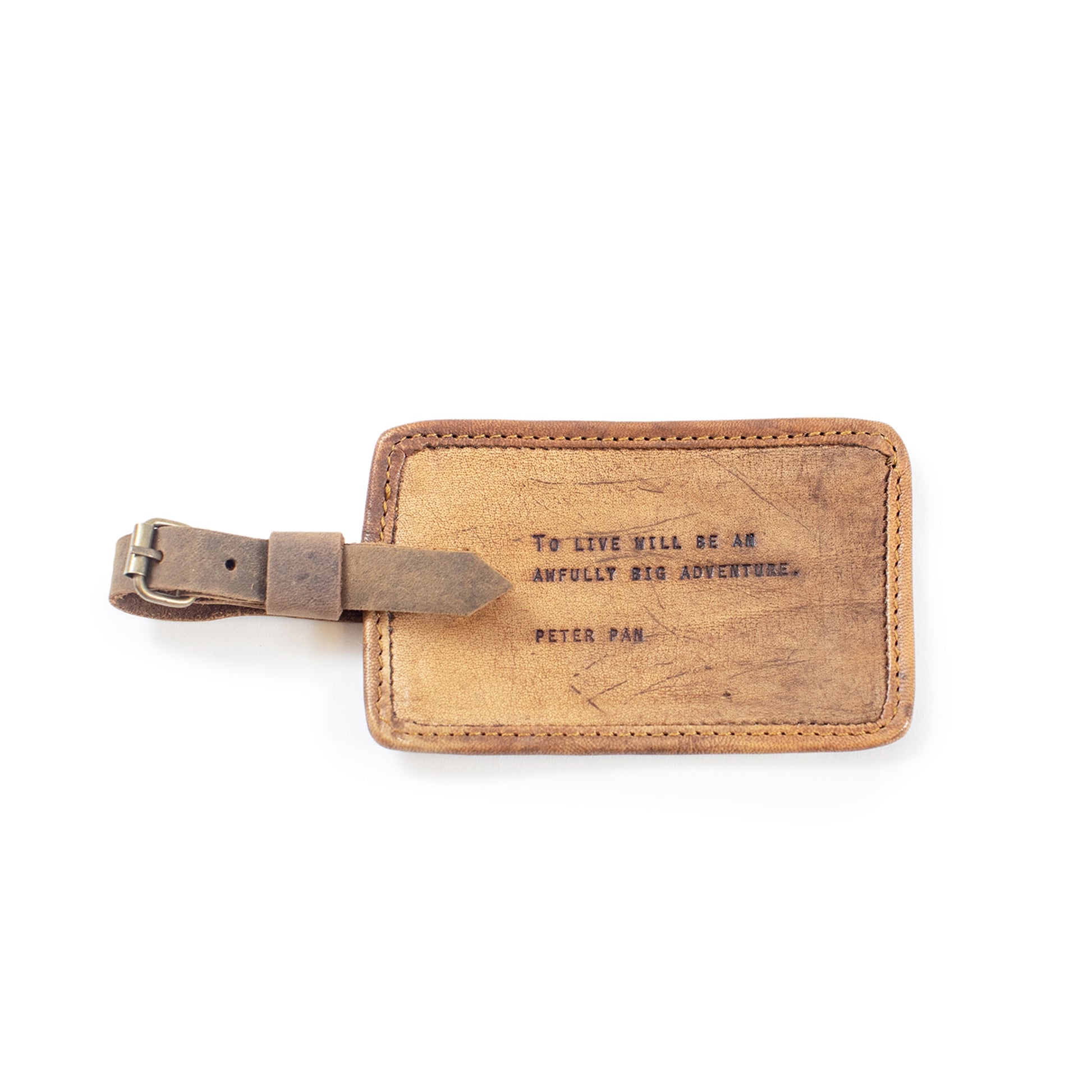 Leather Luggage Tag - Gold Leaf