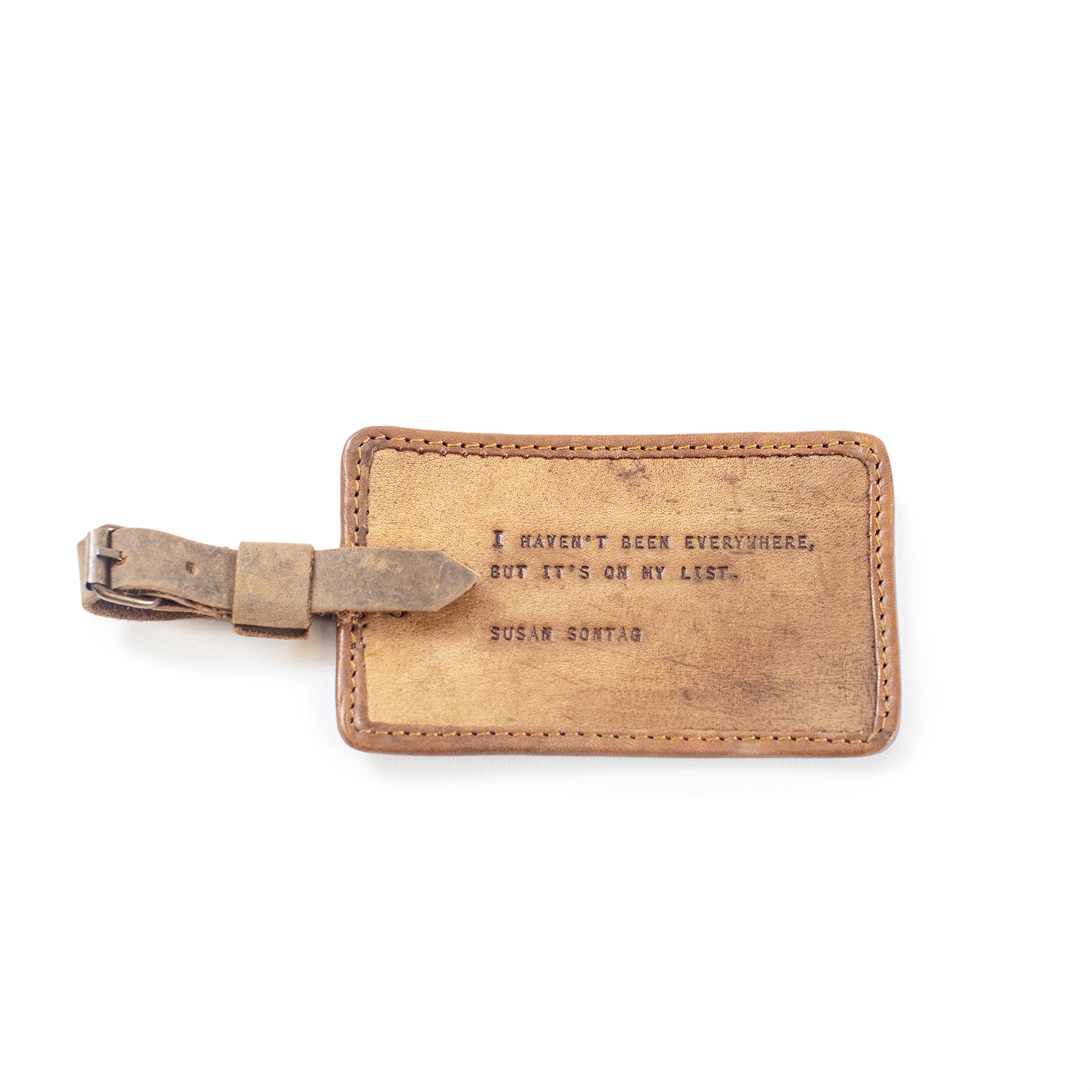 Leather Luggage Tag - Gold Leaf