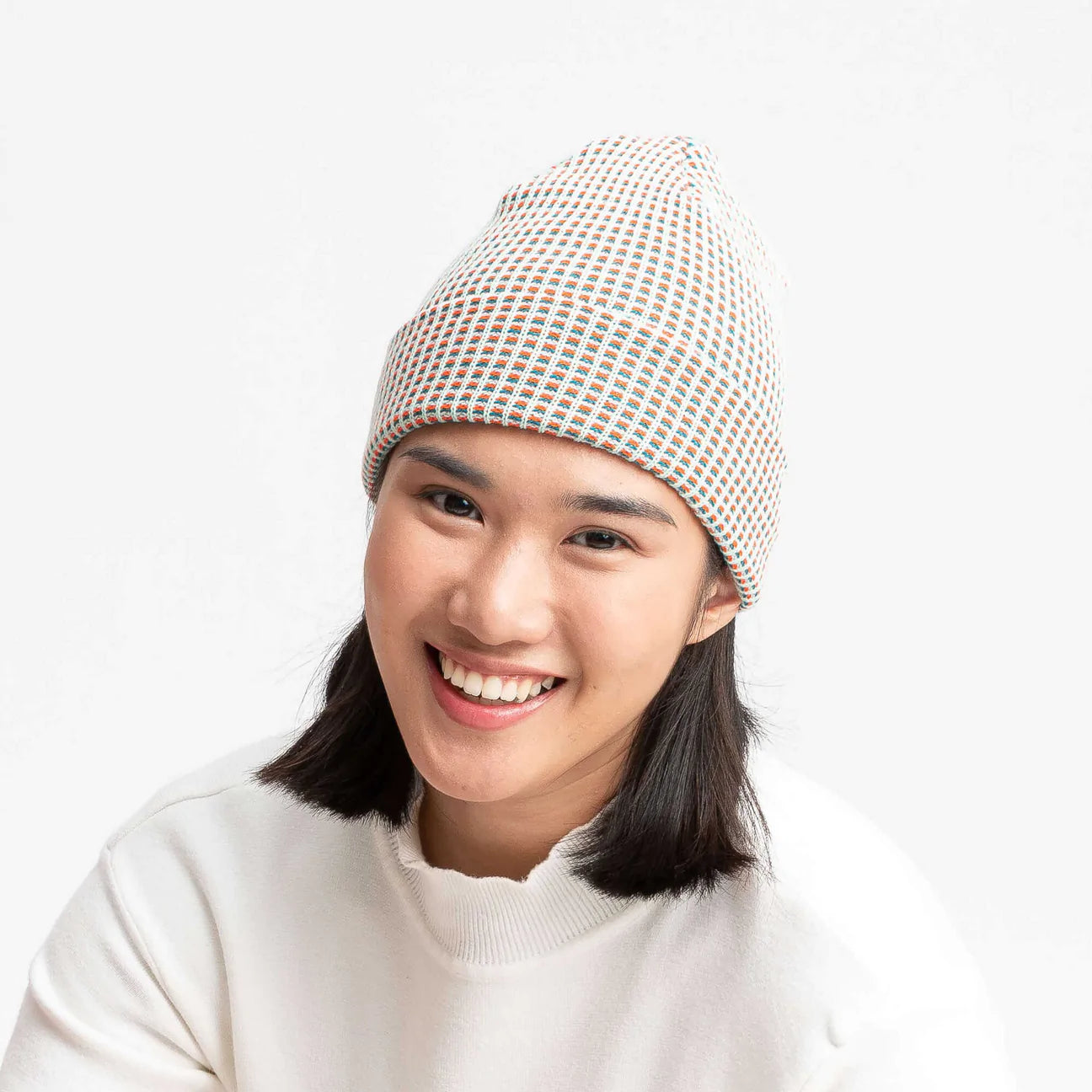 Grid Rib Knit Beanie