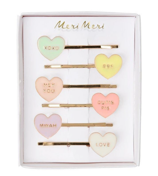 Love Hearts Enamel Hair Slides