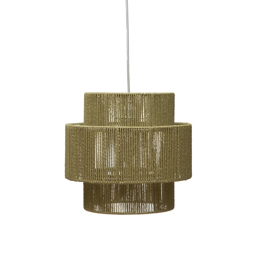 String Pendant Lamp, 10' Cord, Sage Color