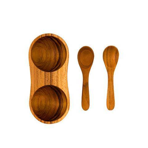 Teak Salt & Pepper - Gold Leaf