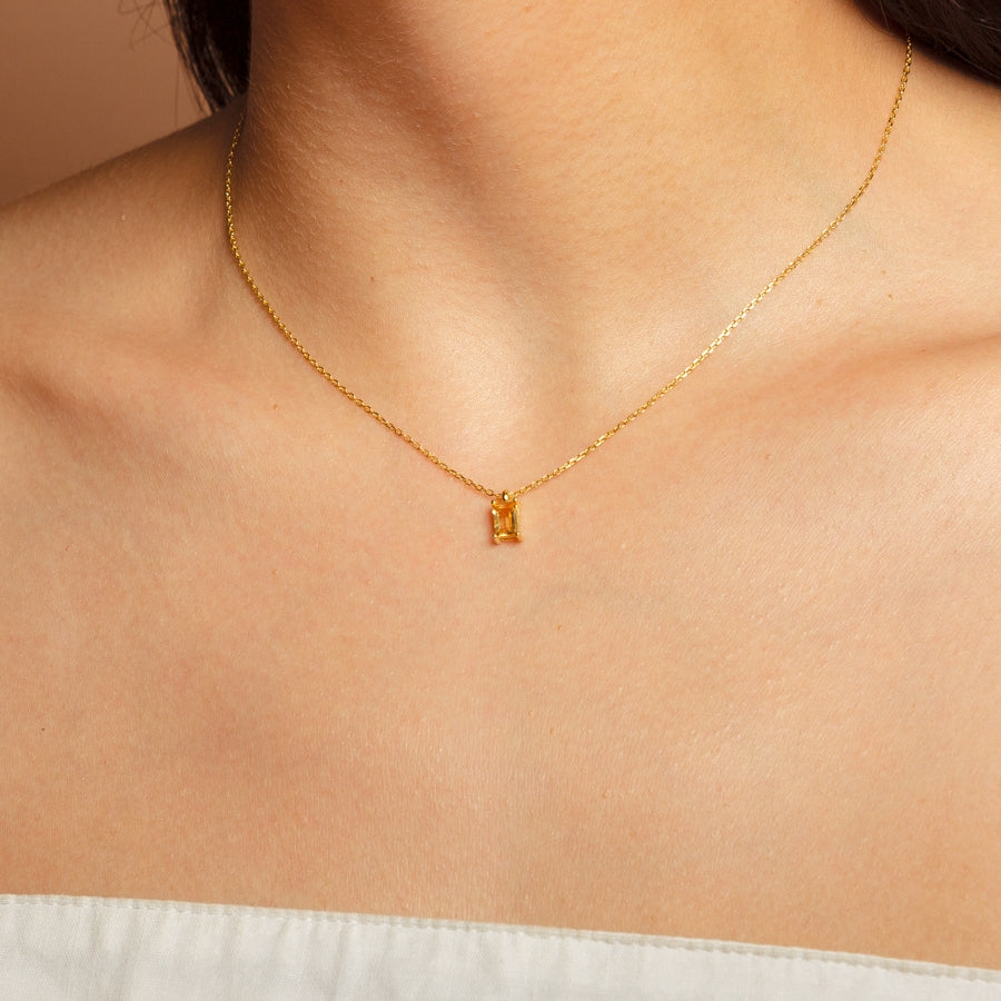 Tiny Baguette Gold Necklace