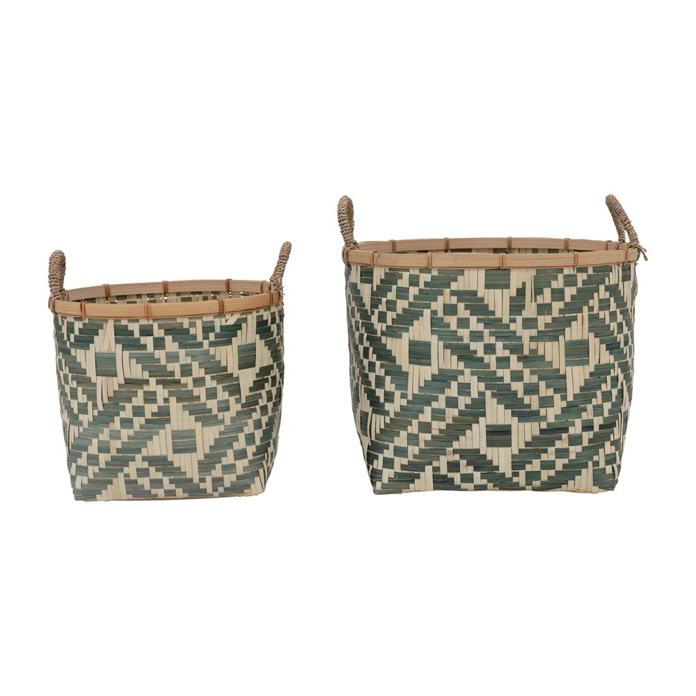 Hand-Woven Bamboo Basket