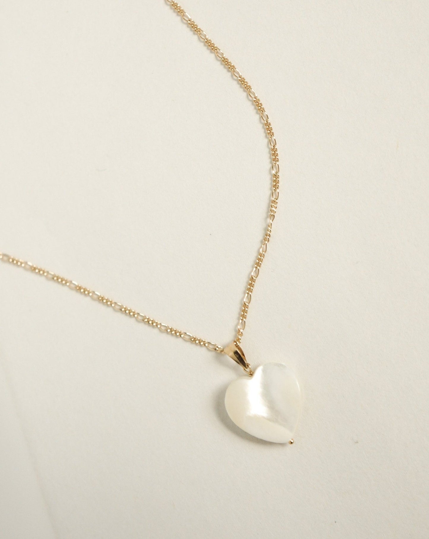 Hand Carved Mother of Pearl Heart Necklace