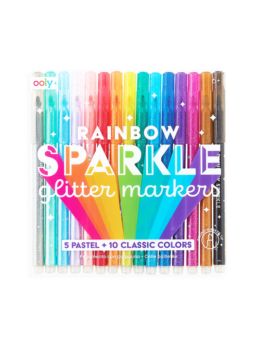 Rainbow Sparkle Glitter Markers - Gold Leaf