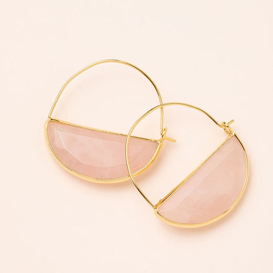 Stone Prism Hoop Earring