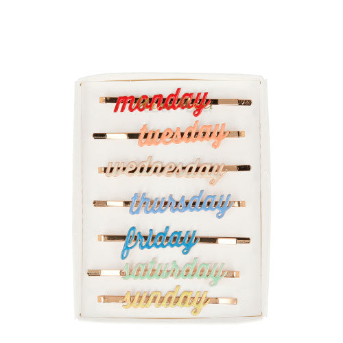 Week Day Hair Clips - Gold Leaf