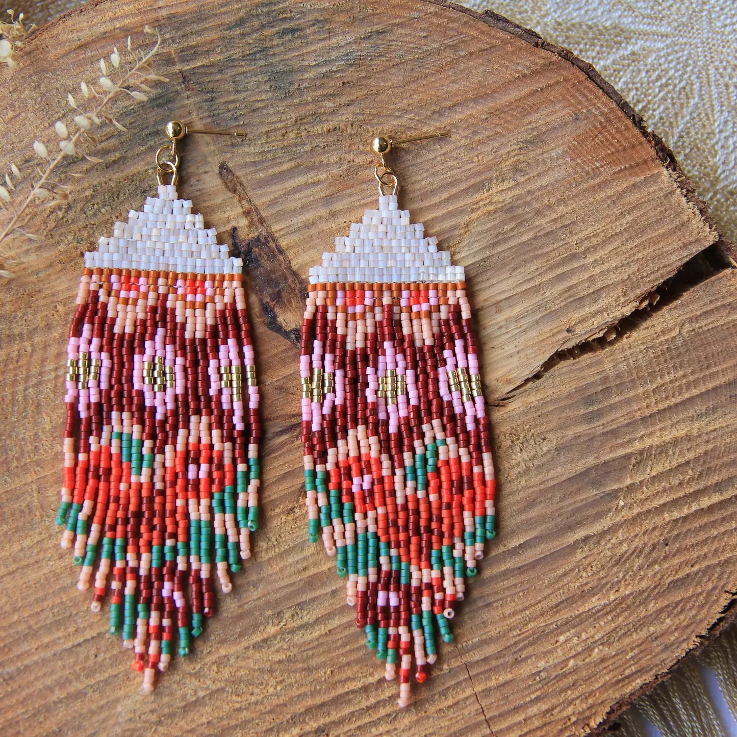 Handwoven Huipil Fringe Earrings